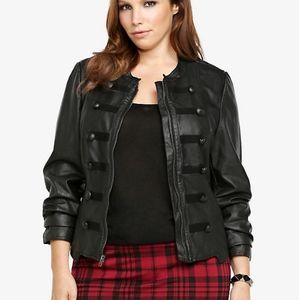 FAUX LEATHER MILITARY JACKET